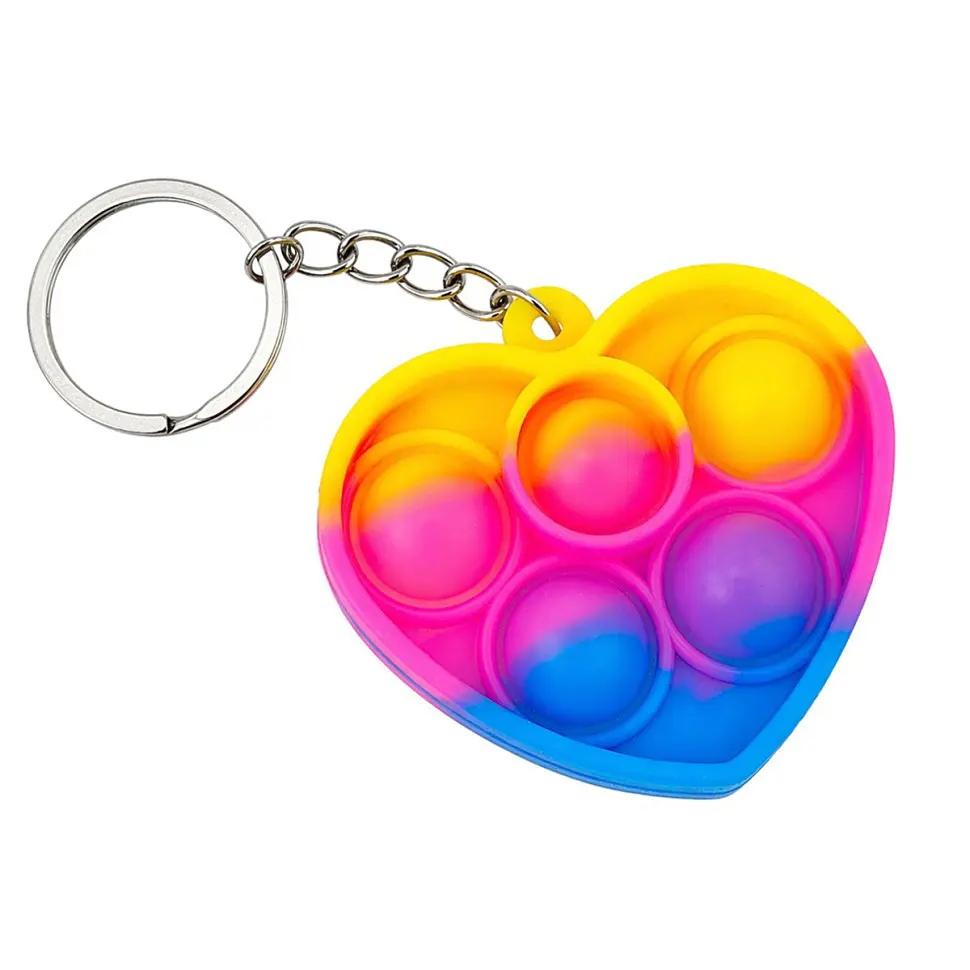 Дитячий антистрес-брелок Pop It міні Серце AA3641-10 силікон, 5,5 х4, 5х1 см