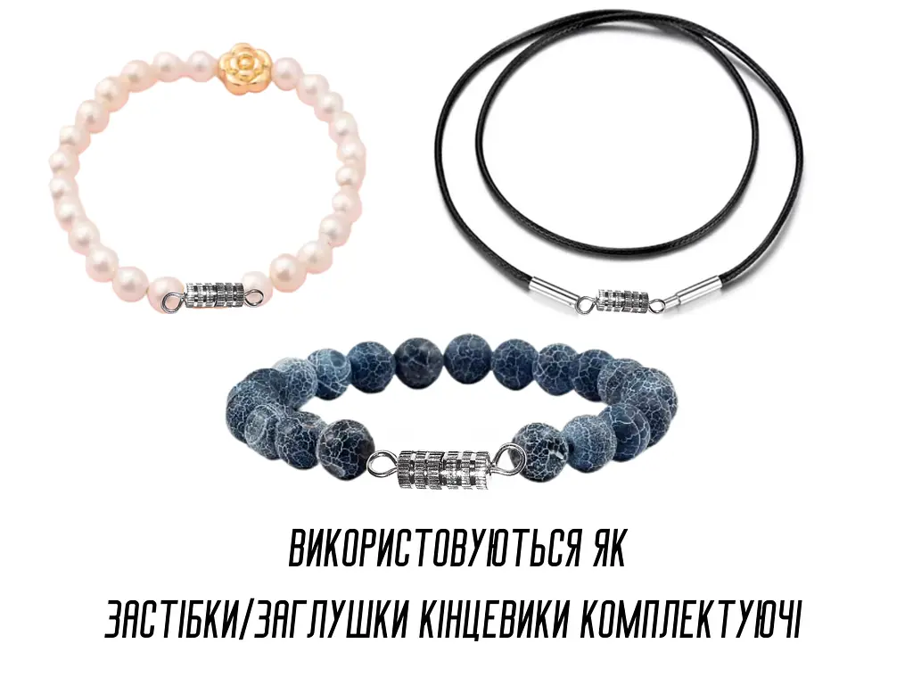 Закрутки/Застібки рифлені 1.4 см 10 шт. сріблясті - фото 3
