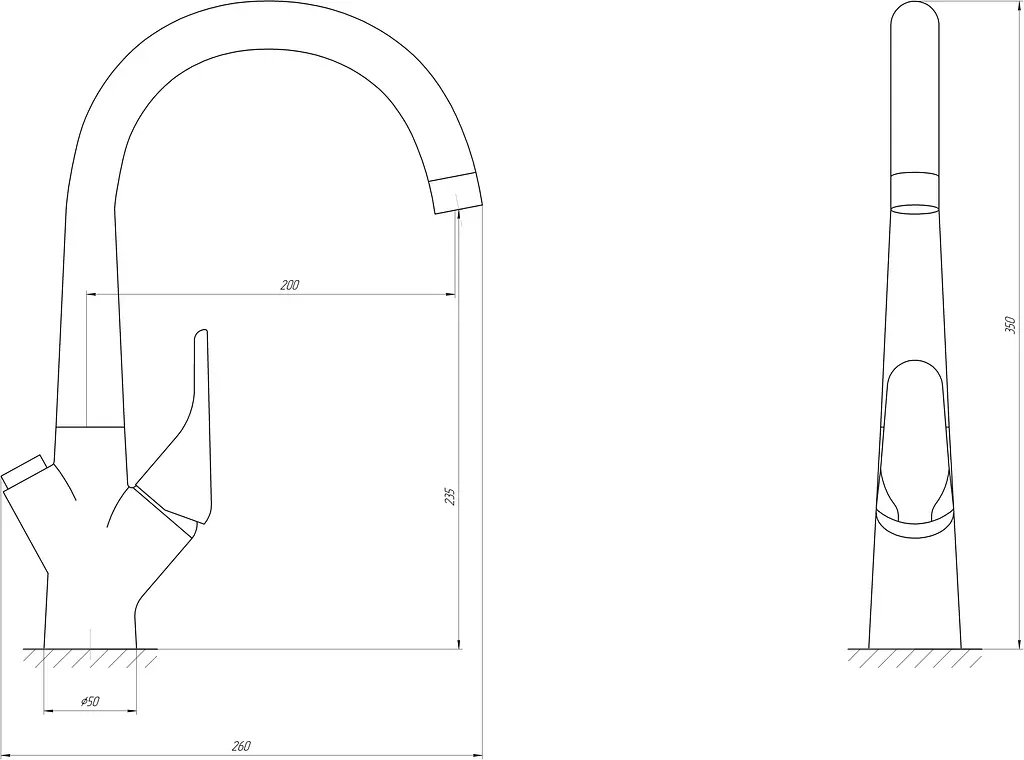 Змішувач для кухні під осмос Globus Lux GLLR-0222-5-Terra - фото 6