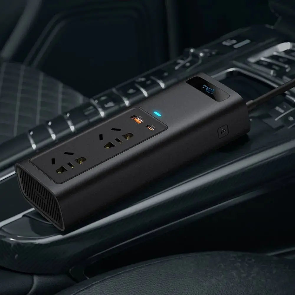 Автомобильный инвертор Baseus In Car Inverter 150W (220V CN/EU) black - фото 5