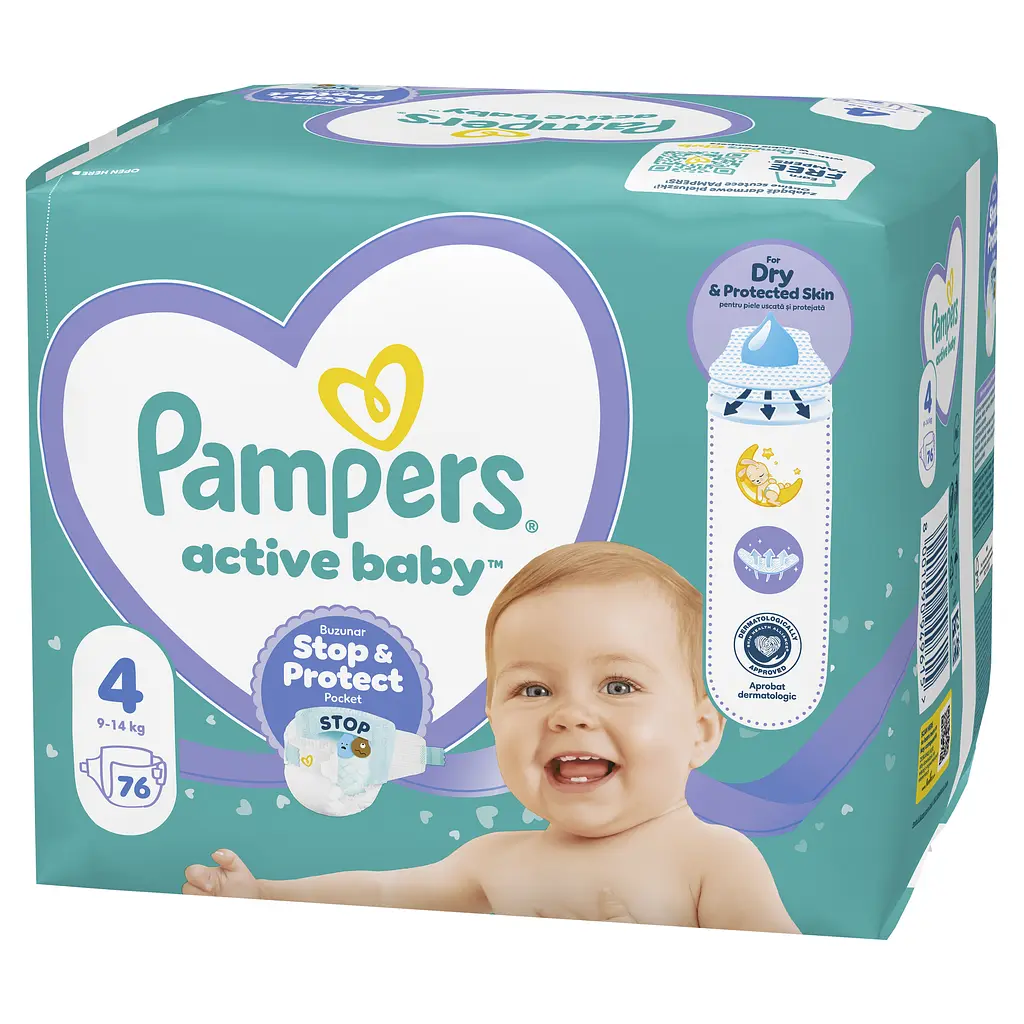 Підгузки Pampers Active Baby Розмір 4 (9-14 кг) 76 шт. - фото 2