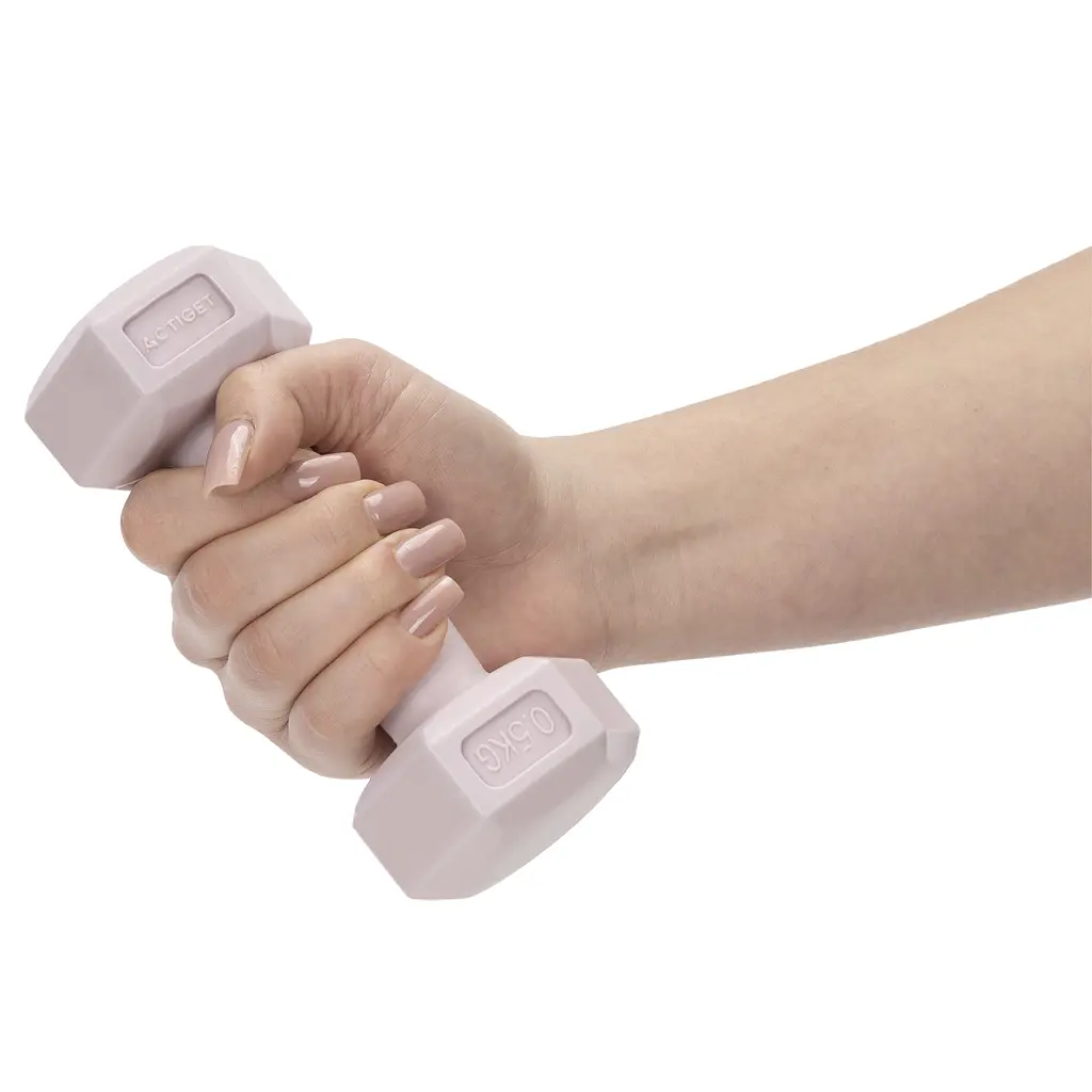 Гантелі Actiget Hex 2 x 0.5 кг ACT0155 Light Pink - фото 2