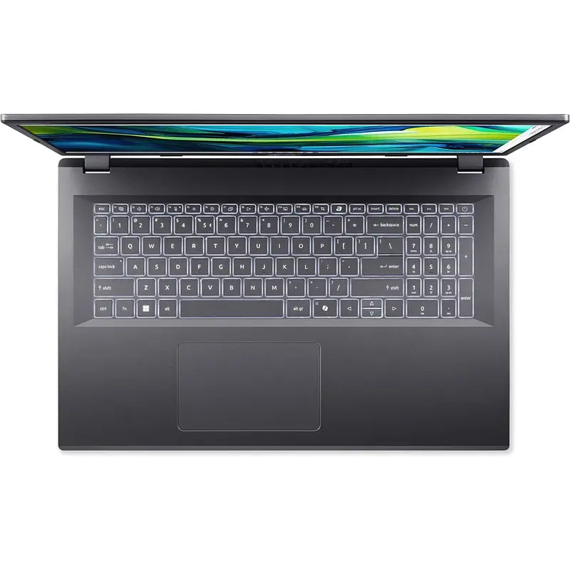Ноутбук Acer Aspire 17 A17-51M с процессором Intel Core 7 150U pana la 5.4GHz, 17.3'' Full HD, IPS, 16GB LPDDR5 RAM, 512GB SSD, Intel® графикой, No OS, Steel серый - фото 6
