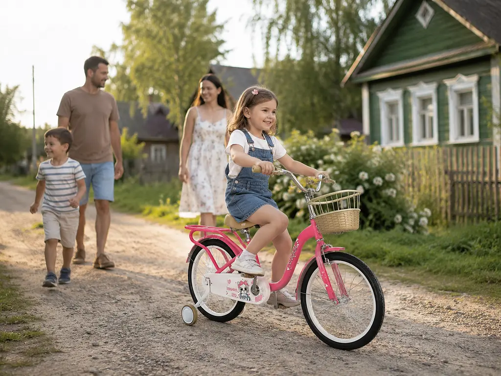 Велосипед XDDING R16 Малиновий / Дитячий велосипед з кошиком - фото 4