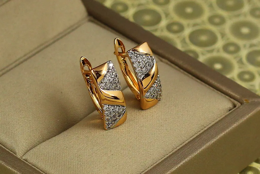 Сережки Xuping Jewelry прибій з родієм 1,6 см золотисті - фото 2
