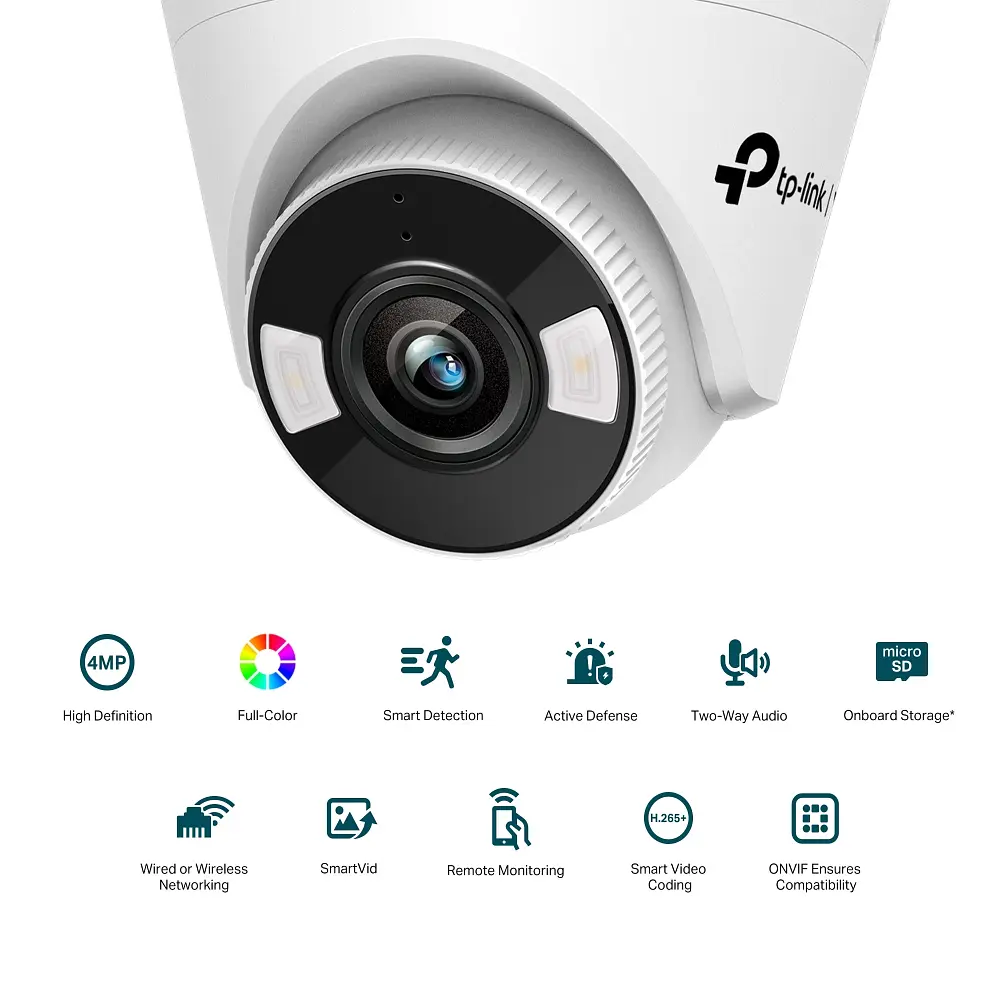 IP-Камера VIGI C440-W-4, PoE, 4Мп, 4 мм, Wi-Fi, H265+, IP66, Turret, кольорове нічне бачення TP-Link teh0015972 - фото 5