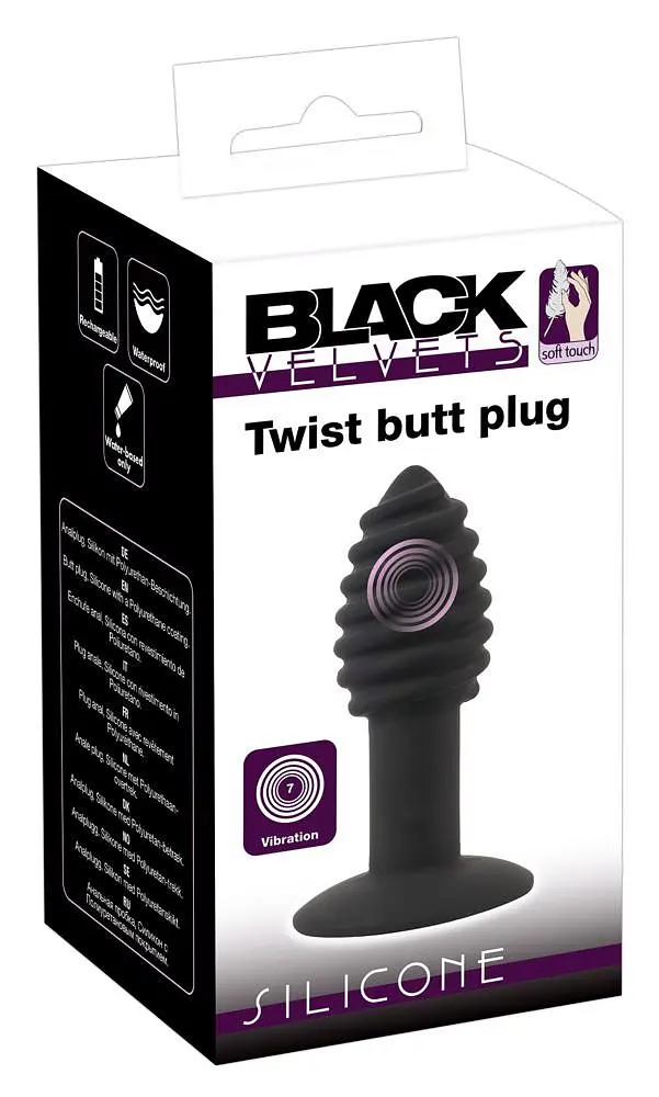 Анальная пробка с вибрацией Orion Black Velvets Twist plug 10.7 см (черный) - фото 7