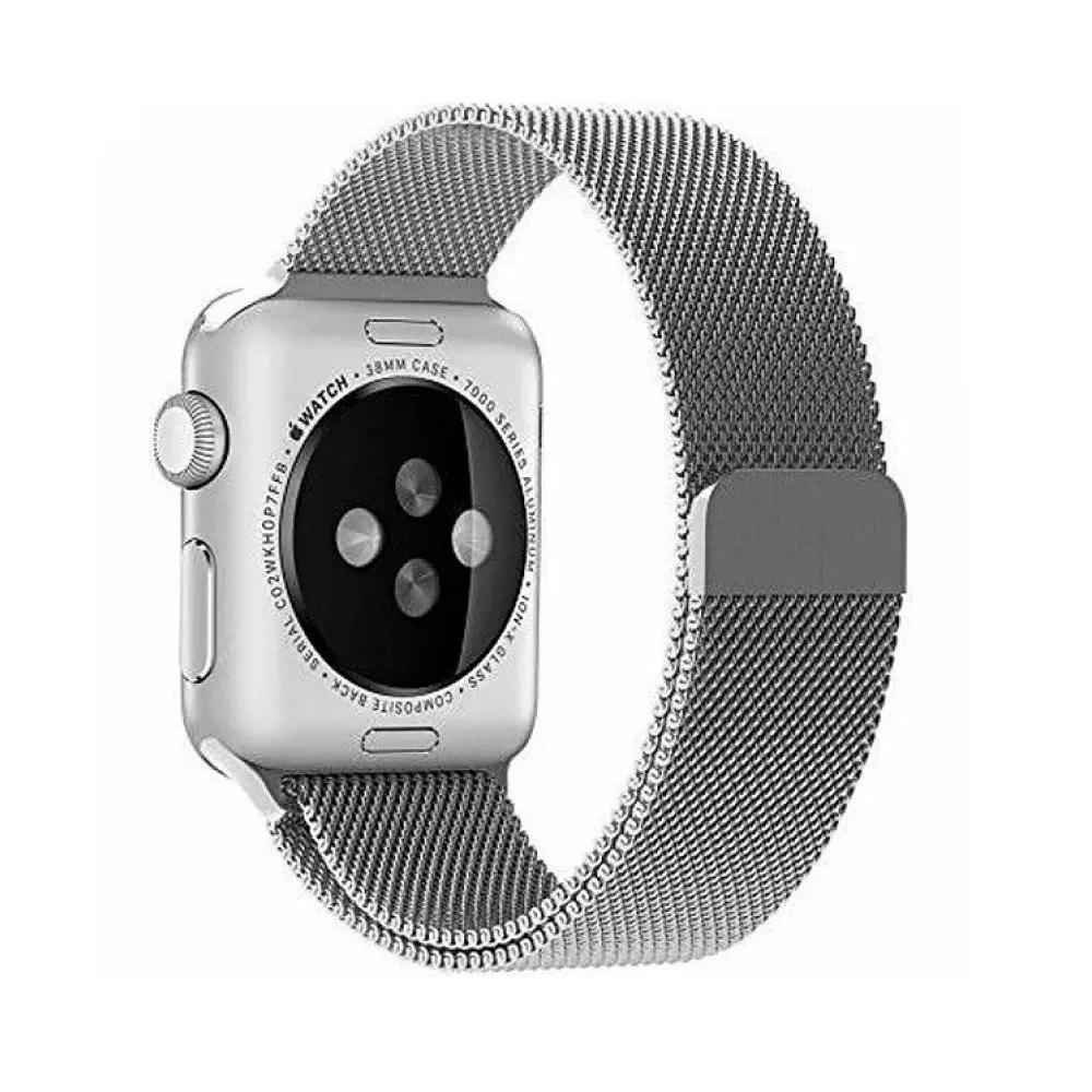 Ремешок Creasted для часов Milanese loop steel bracelet Apple watch, 42 44 мм Silver - фото 2