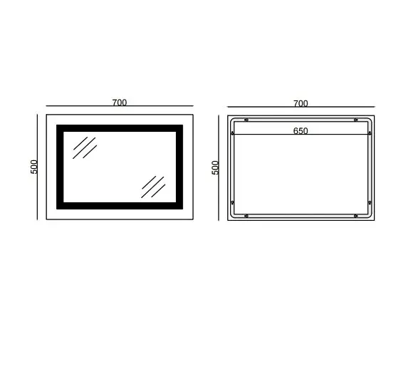 Дзеркало Mixxus WARM MR12-70x50-REVERSE з LED Touch, Anti-fog, димером, регулюванням яскравості (MI6670) - фото 5