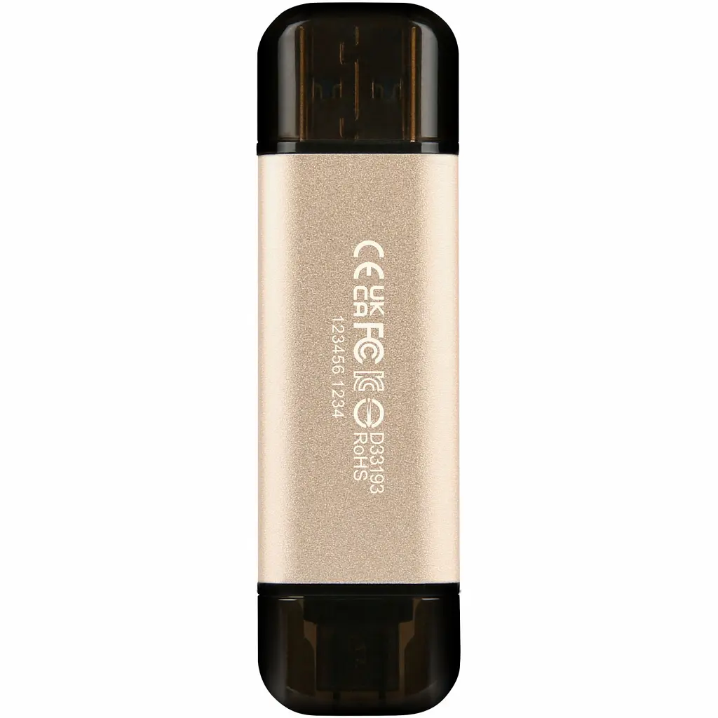 USB флеш накопичувач Transcend 256GB JetFlash 930 Gold-Black USB 3.2/Type-C (TS256GJF930C) - фото 2