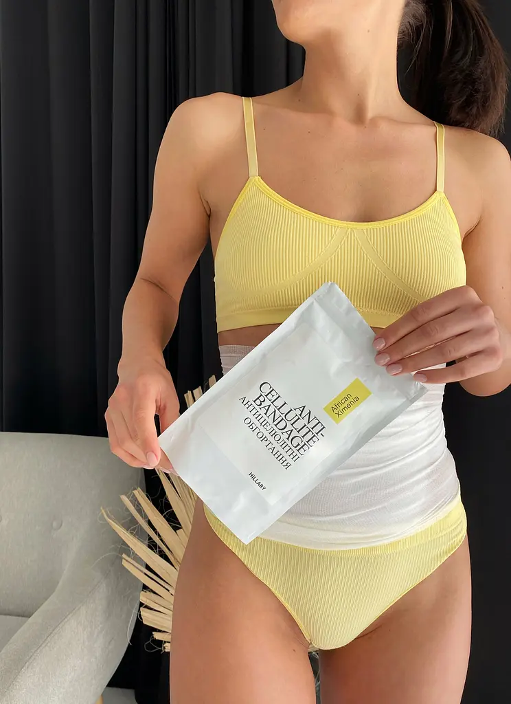 Набір Антицелюлітні обгортання + рідина з олією ксименії Anti-cellulite African Ximenia (12 процедур) Hillary - фото 2