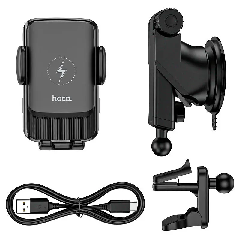 Автодержатель Hoco S35 Smart alignment 15W Car Wireless Charger с беспроводной зарядкой [761361] [82045] - фото 6