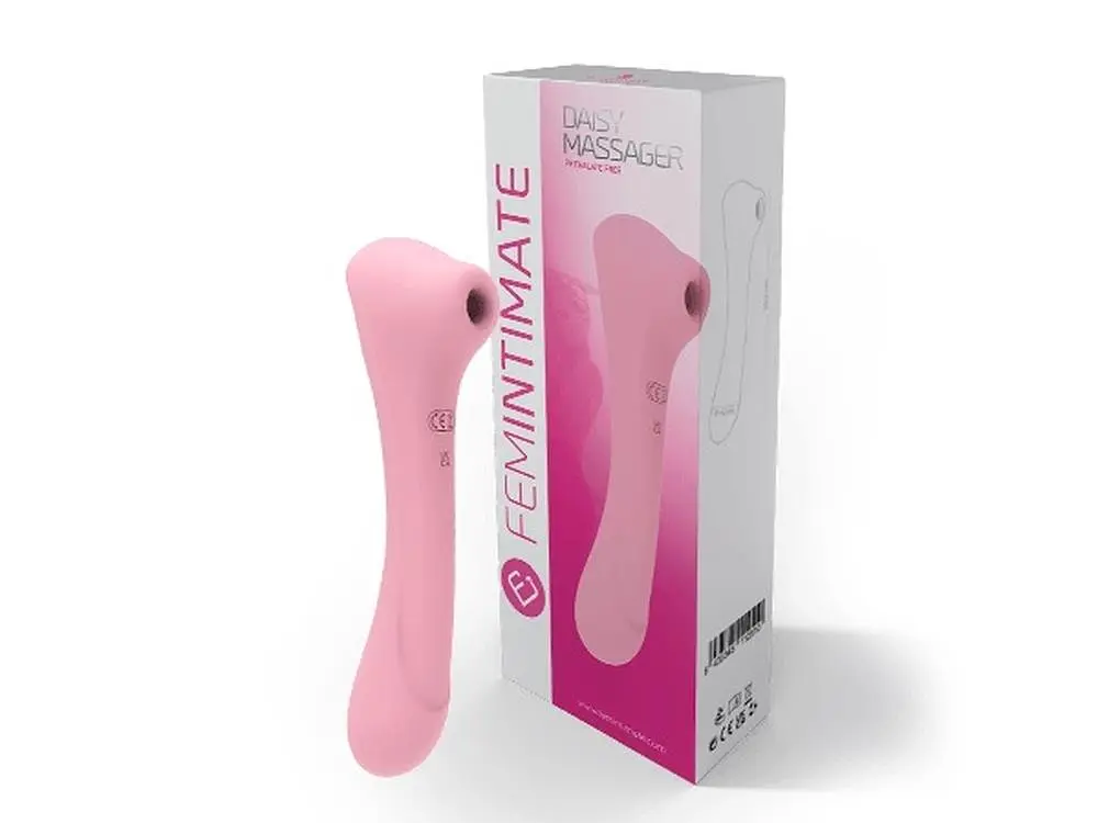 Вакуумный стимулятор клитора с вибрацией Femintimate Daisy Massager розовый - фото 5
