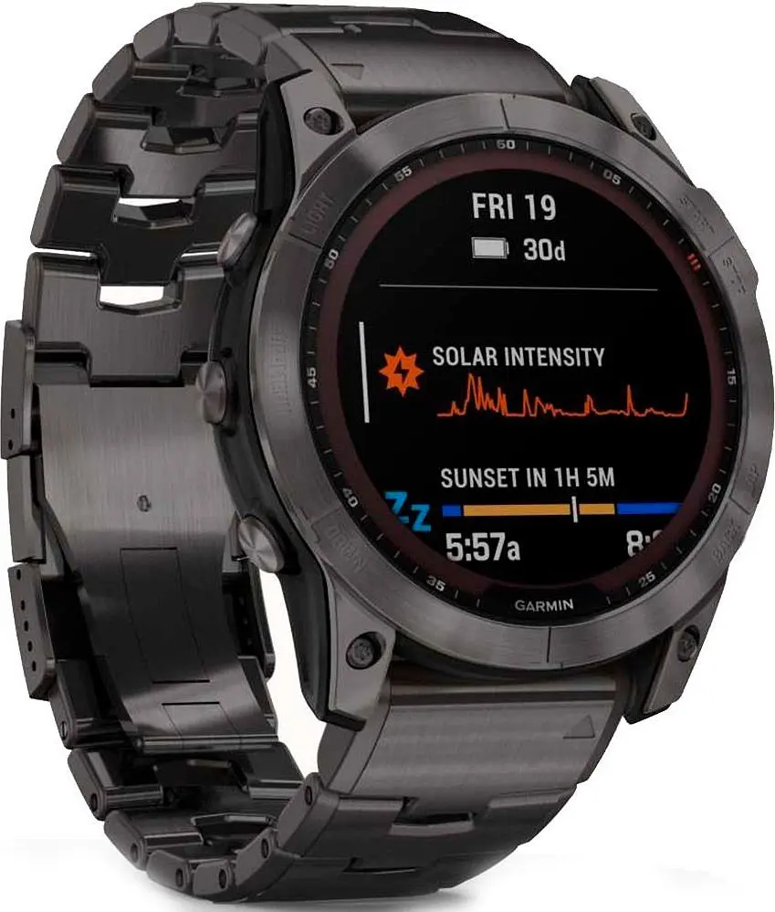 Смарт-годинник Garmin Fenix 7X Sapphire Solar Edition Carbon Grey DLC Titanium with Carbon Grey DLC Vented Titanium Band 010-02541-27 [78193] - фото 3