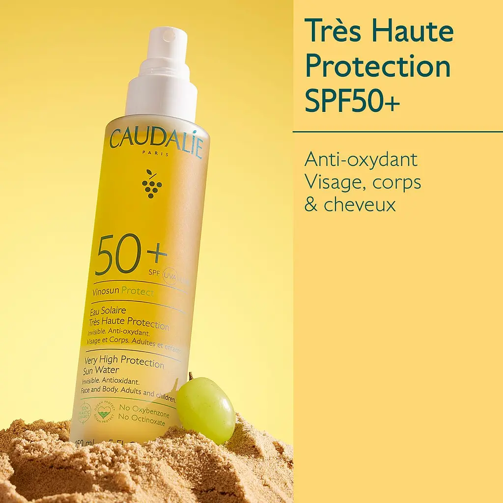 Сонцезахисний засіб Caudalie Vinosun SPF 50+, високий захист, 150 мл - фото 2
