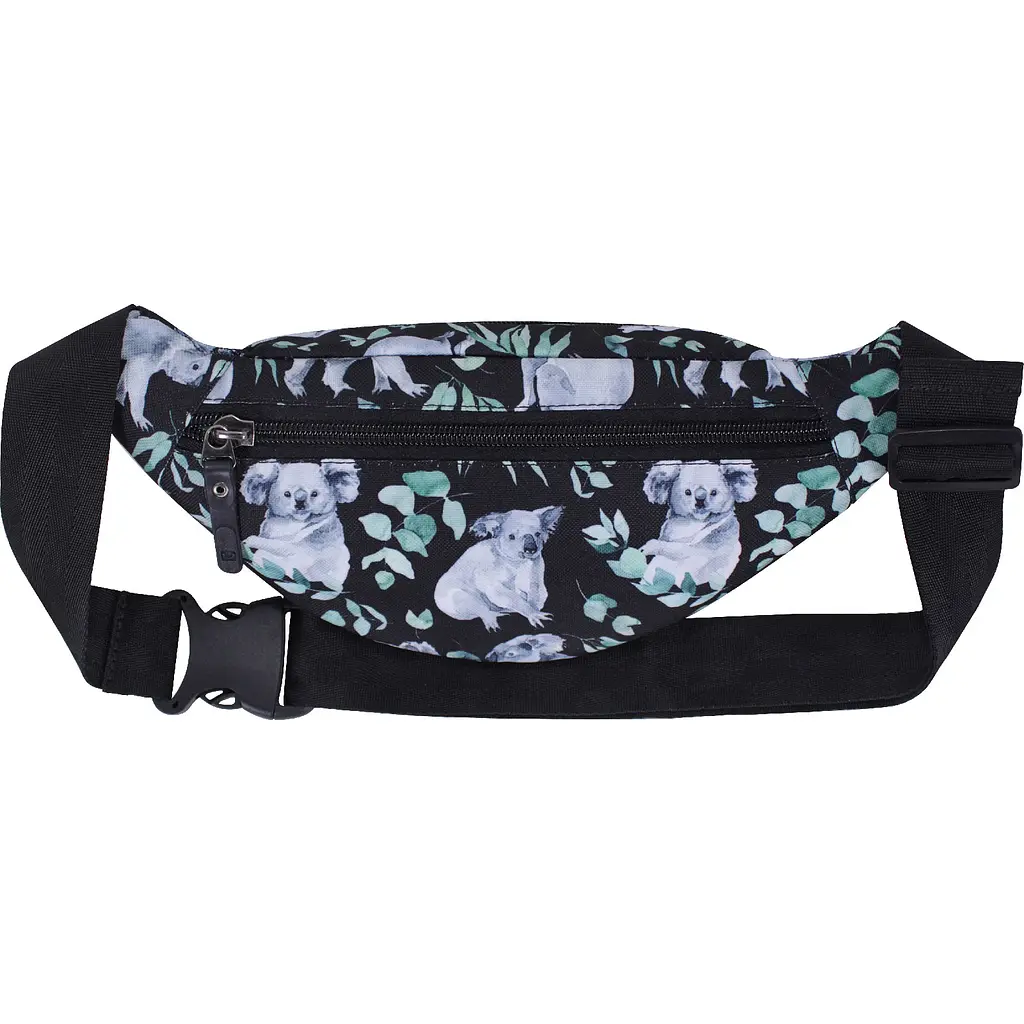 Сумка-бананка Bagland Bella 2 л сублимация 992 черная с принтом (00202664) - фото 3