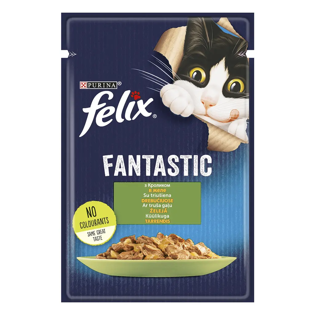 Влажный корм для кошек Felix Fantastic с кроликом в желе 2.21 кг (26 шт. х 85 г) - фото 2