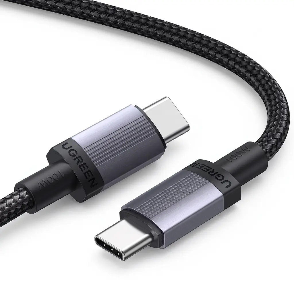 Кабель UGREEN L528 USB-C - USB-C PD 100 Вт 0,5 м темно-сірий (65831)