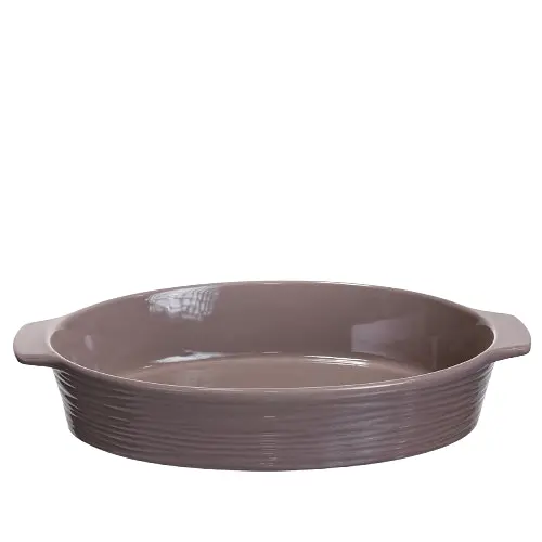 Форма для запікання овальна 36×22.5×7 (см) форма для духовки 2 літри Бежевий Yiwu S1286 - фото 4