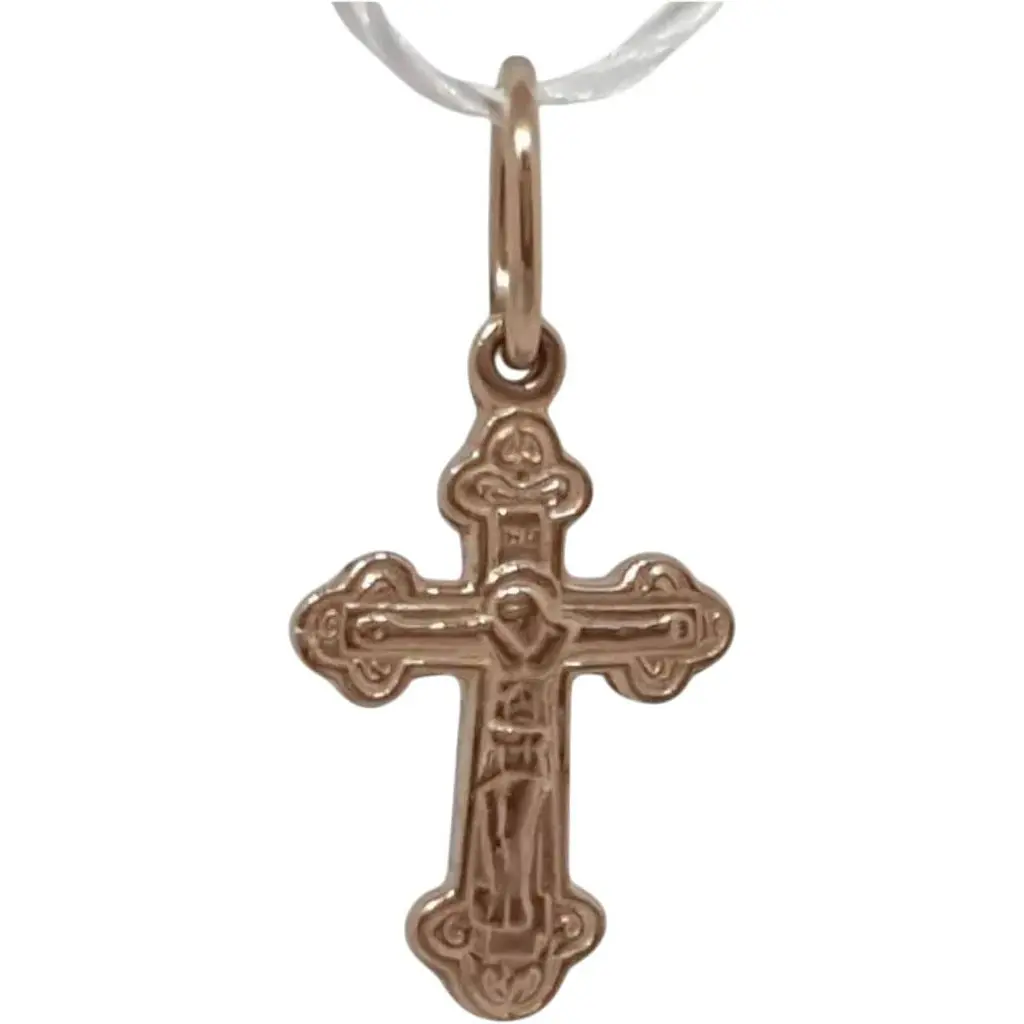 Золотой крестик Семейные драгоценности. Распятие Христа. 140211 - фото 1