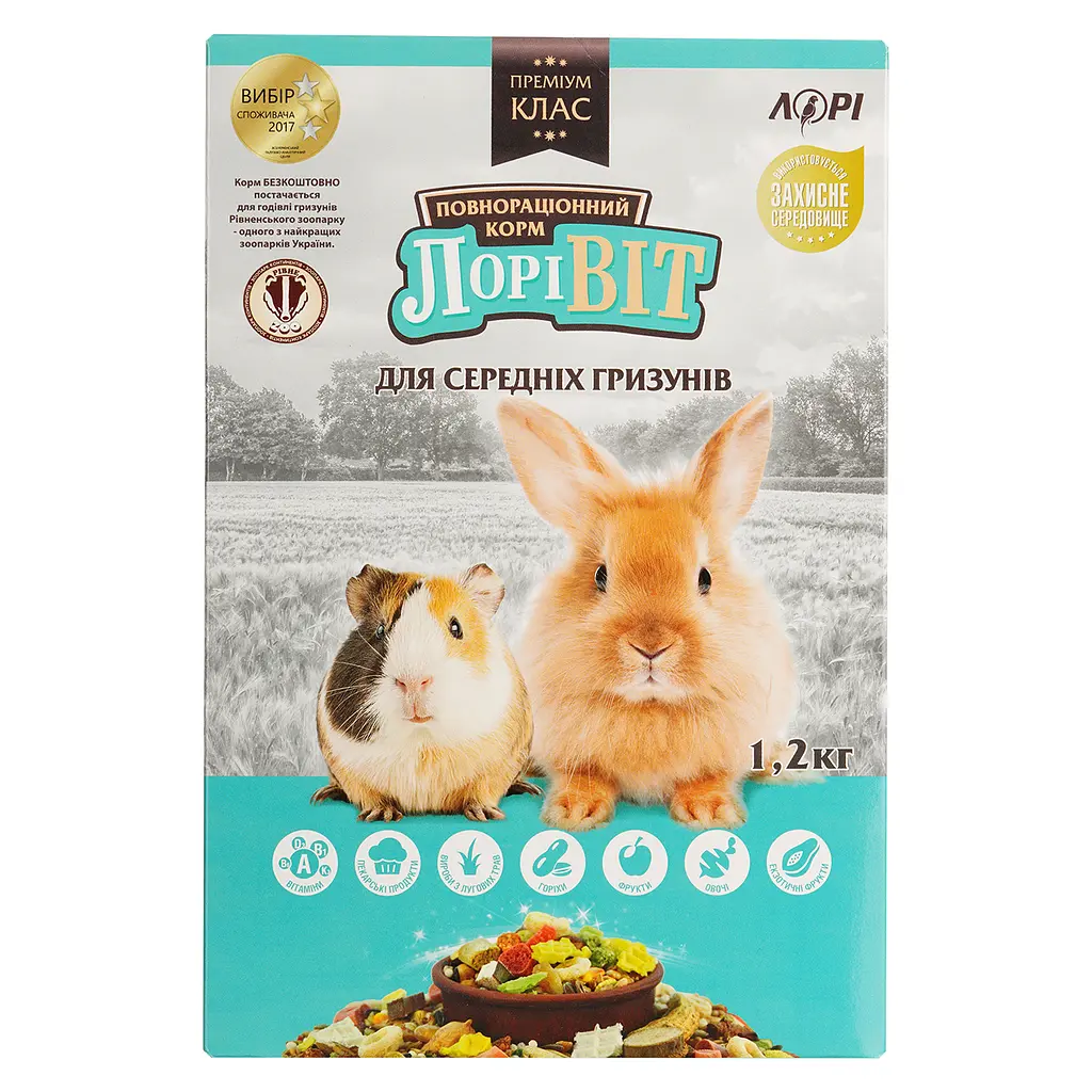 Корм для середніх гризунів Лорівіт, повнораціонний, 1200 г - фото 2