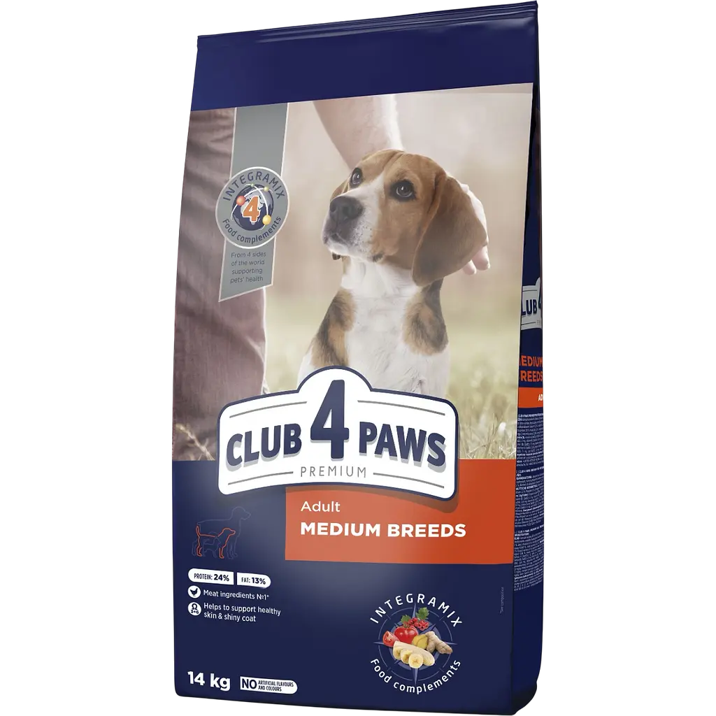 Набір: сухий корм для собак середніх порід Club 4 Paws Premium 14 кг + вологий корм для собак Baskerville Яловичина 1.6 кг (2 шт. х 800 г) - фото 2