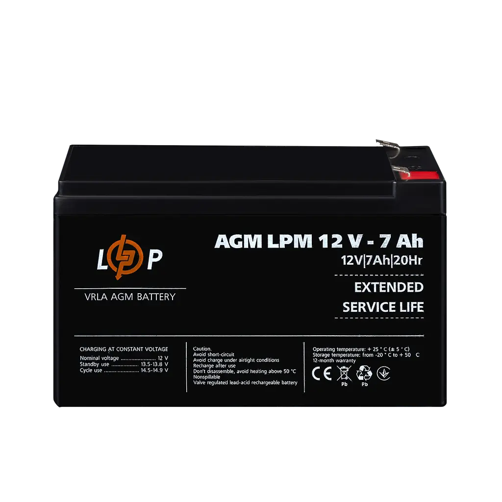 Аккумулятор AGM LPM 12V – 7 Ah - фото 2
