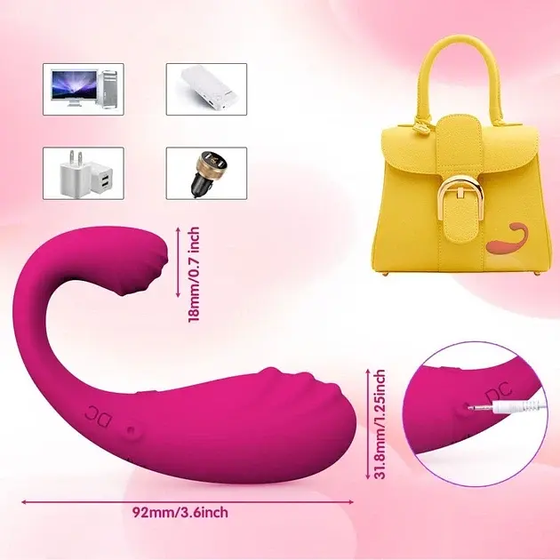 Вібратор для пари I’MCUM Vibe U-Shape зі смартпідключенням до телефону Рожевий (7970379617728) - фото 3