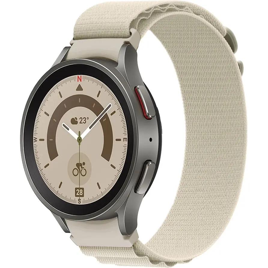 Ремінець для Samsung Galaxy Watch FE - білий Watchbands Cloth Wave ширина кріплення 20мм нейлоновий (FEWB70808818) - фото 1