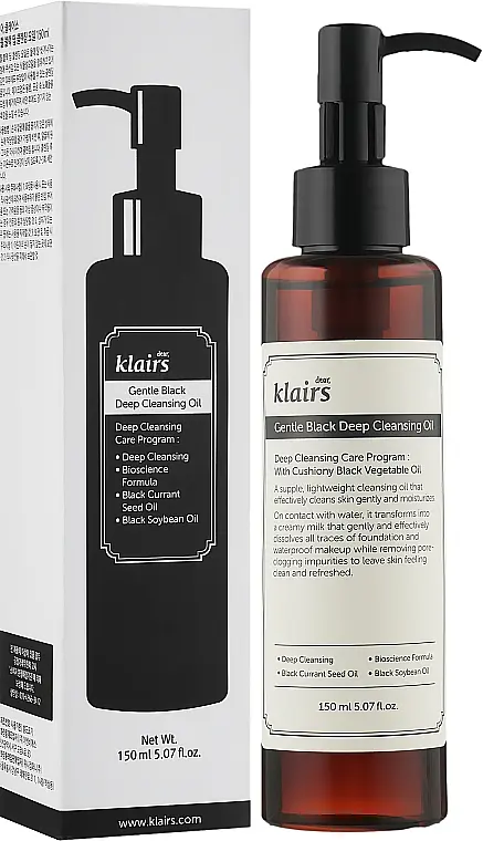 Очищувальна гідрофільна олія Klairs Gentle Black Deep Cleansing Oil 150 мл - фото 2