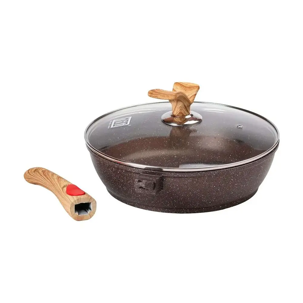 Сковорода універсальна MGC алюмінієва 28 см зі знімною ручкою, кавовий MGC HP-4-465CO - фото 4