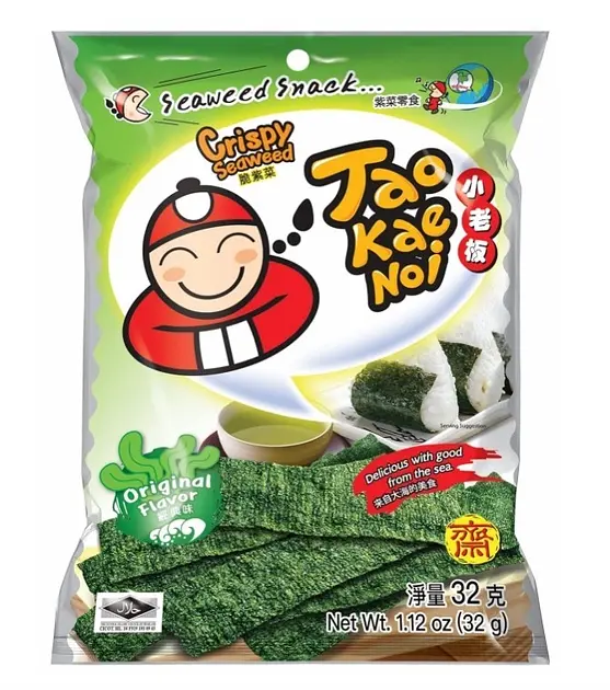 Снеки з морських водоростей Tao Kae Noi оригінальні 32 г