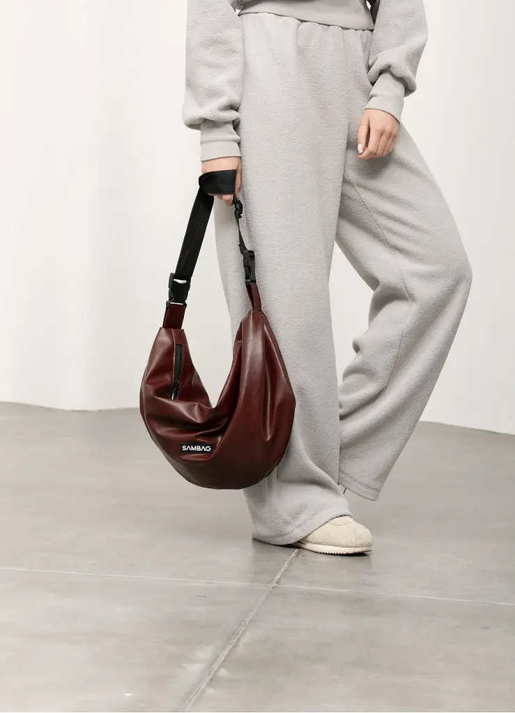 Жіноча сумка Sambag HOBO Bag-glove бургунді 50 х 28 х 5 см (53400013) - фото 4