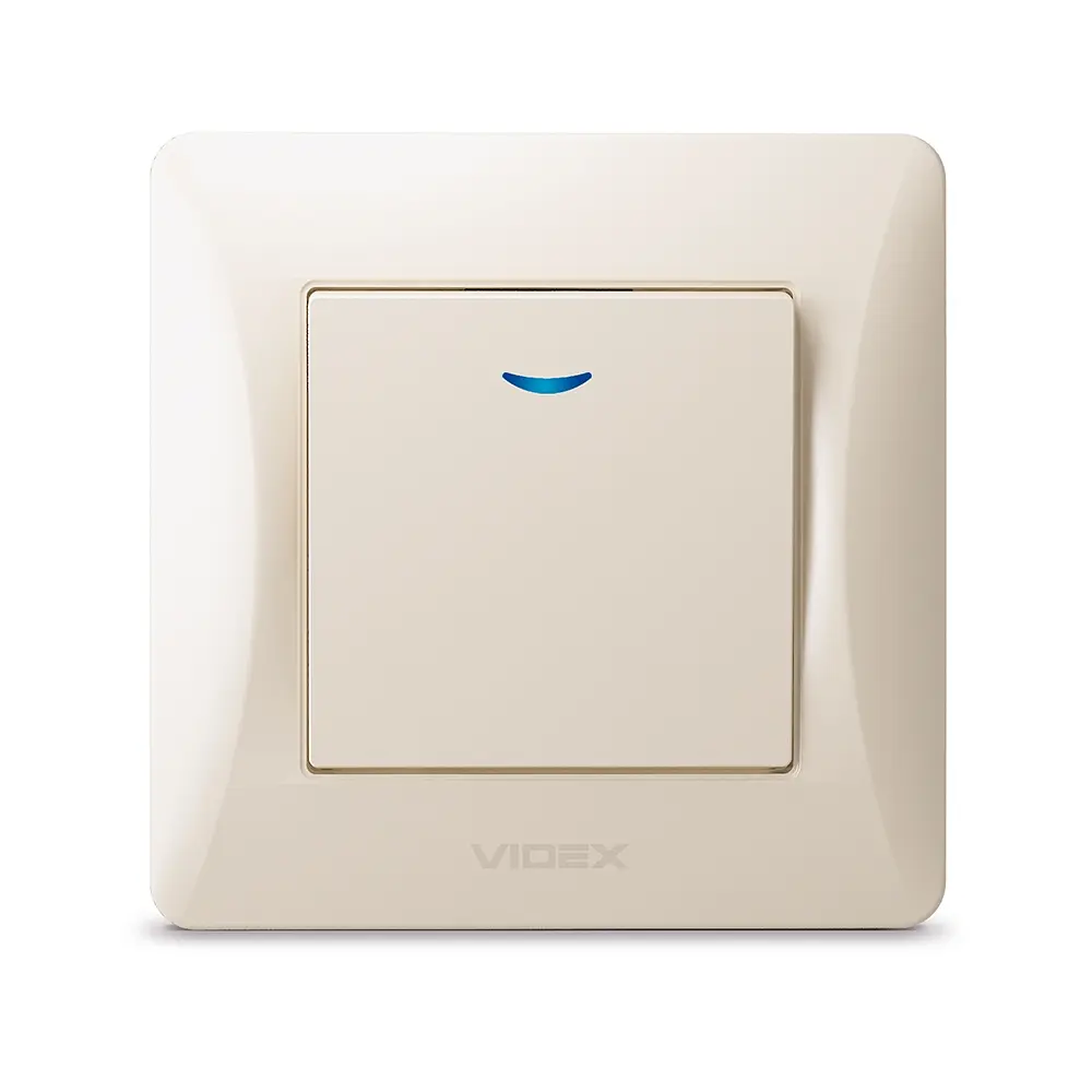 Вимикач одноклавішний Videx Binera з підсвіткою кремовий (VF-BNSW1L-CR) - фото 2