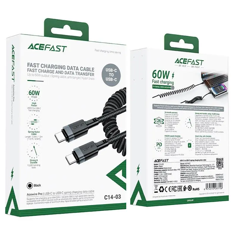 Кабель ACEFAST USB-C до USB-C напр.