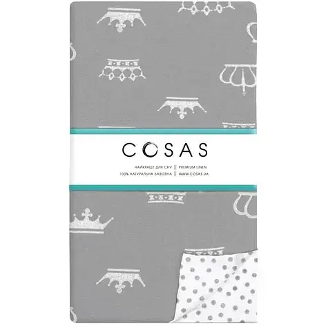 Комплект постільної білизни дитячий Cosas Grey Crown 110 х 140 см (CrownG_zig_140) - фото 2