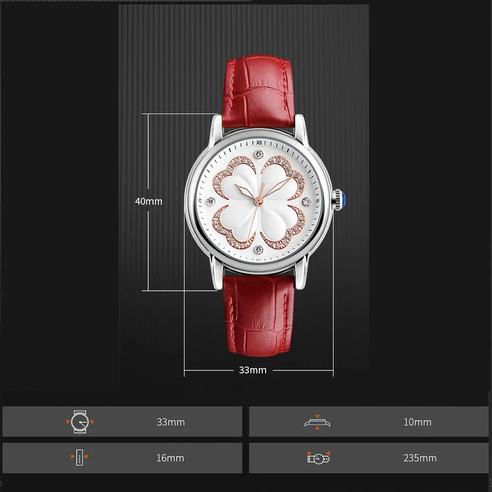 Класичний жіночий годинник Skmei 9159 Elegant (Червоний) - фото 3