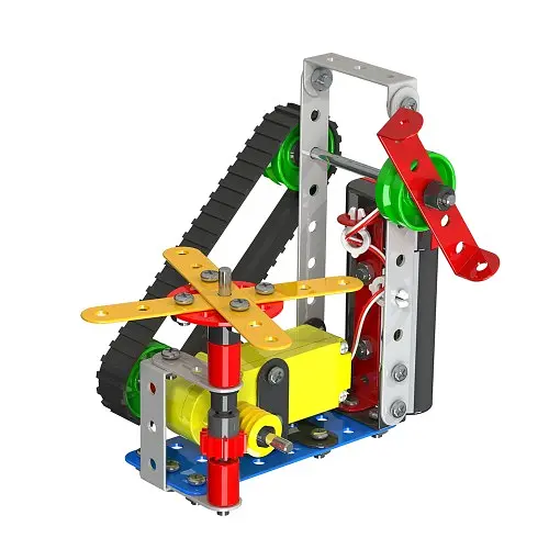 Конструктор Zephyr Robotix-2 металевий з електромотором у кейсі 166 елементів 8 моделей - фото 7