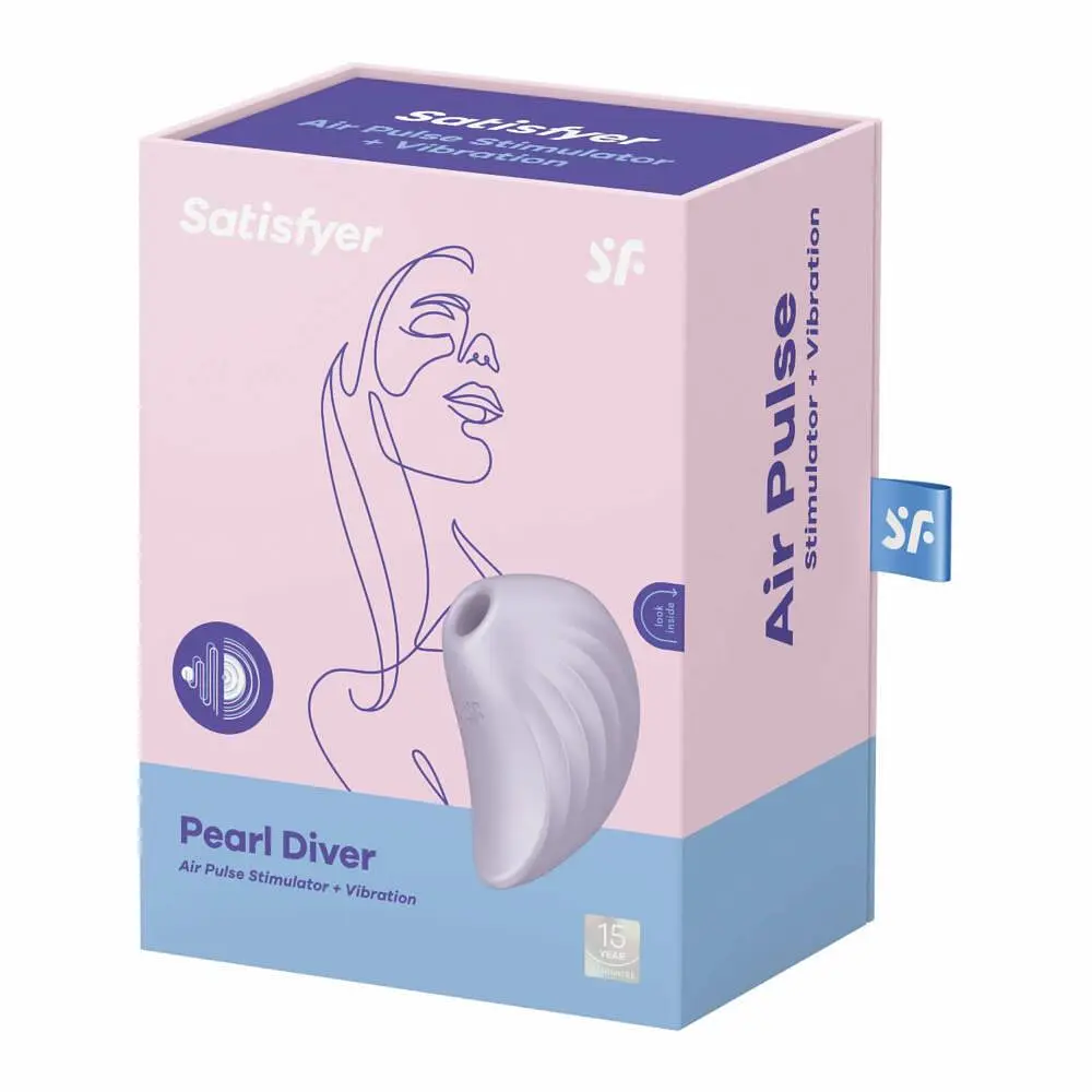 Вакуумный стимулятор клитора с вибрацией Satisfyer Pearl Diver сиреневый - фото 7