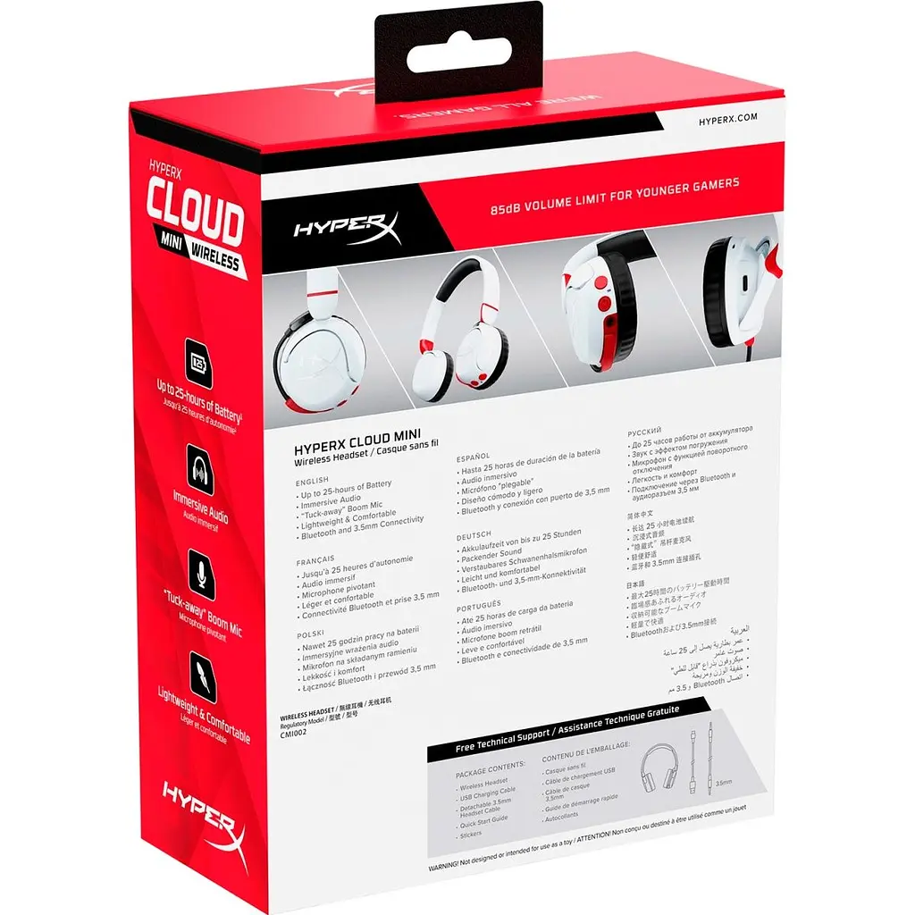 Навушники ігрові HyperX Cloud Mini Wireless White 7G8F2AA [126461] - фото 10