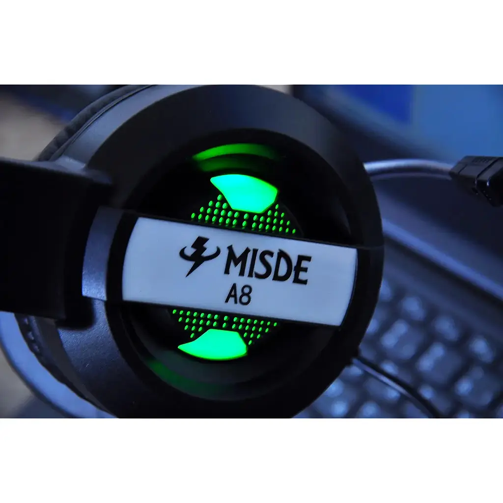 Геймерські навушники з підсвічуванням Misde A8 Gaming Червона гарнітура, ігрові навушники з мікрофоном (ST) - фото 6