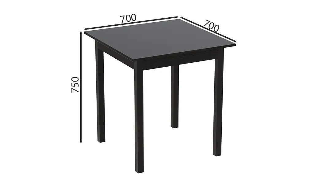 Стіл кухонний Ferrum-decor Агата 75x70x70 Чорний ДСП Сосна Кембра 16мм (FRD-105674) - фото 4