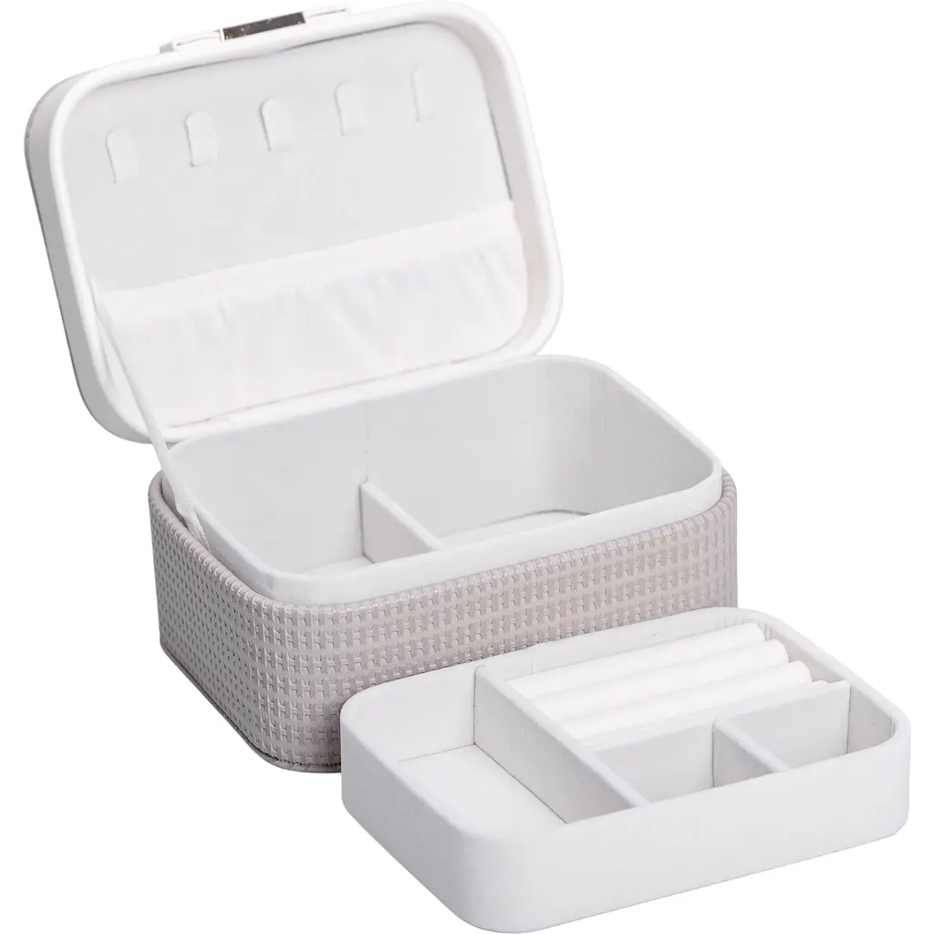 Шкатулка-органайзер для украшений Yiwu 15.5x11.5x8.5 см серая HP-5-37BE - фото 3