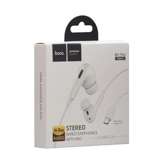 Наушники Hoco M1 Pro Original series earphones for Type-C белые - фото 2