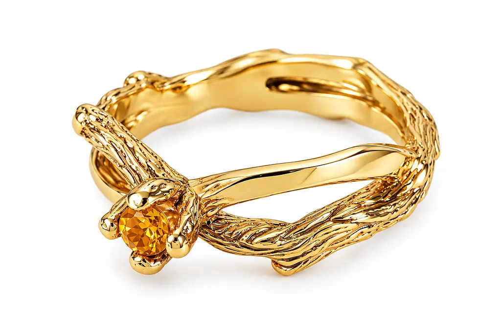 Золота каблучка Jewellery Continent з цитрином 18.5 (К-0855) - фото 3