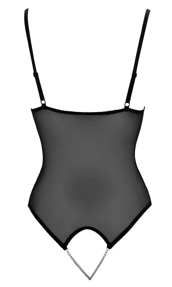Боді Cottelli Collection Crotchless L чорний - фото 4