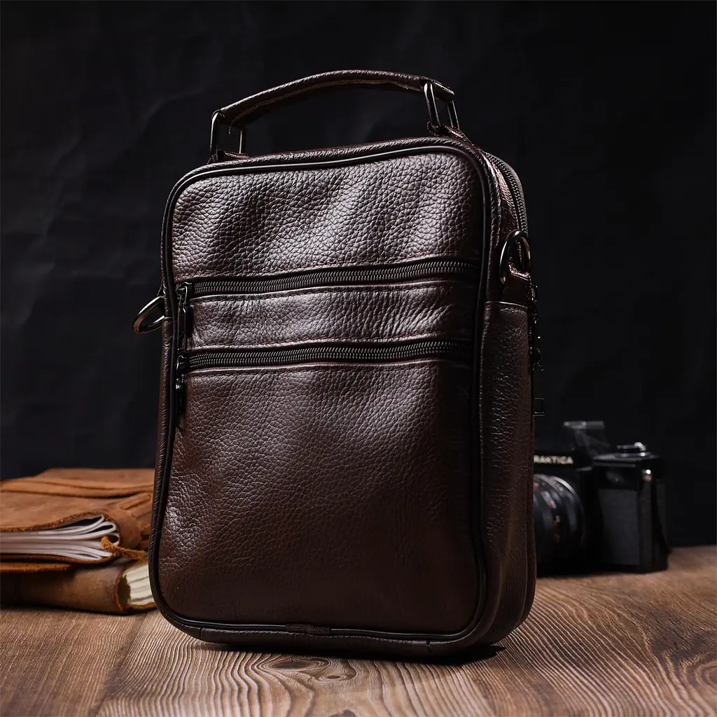 Кожаная мужская сумка Vintage 19х25х6,5 см sum0023577 - фото 8