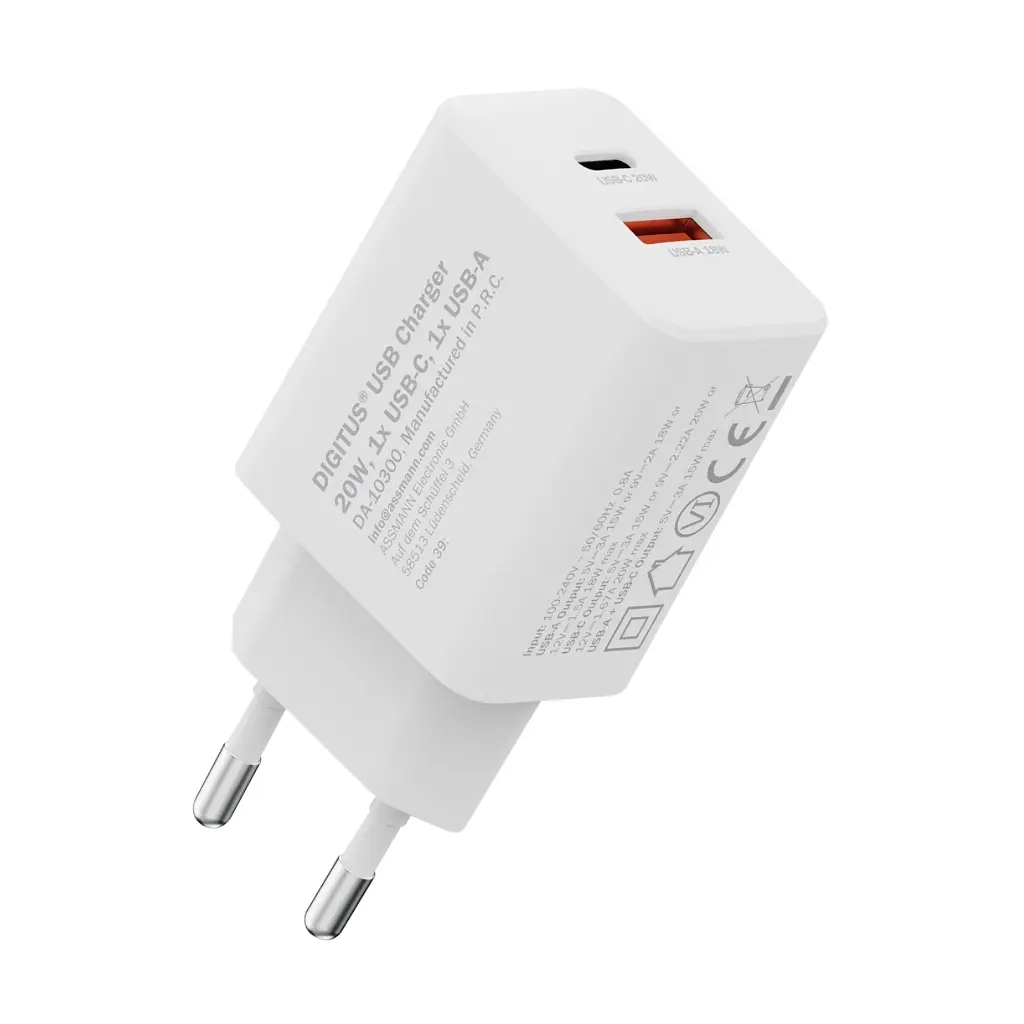 Зарядний пристрій Digitus 1xUSB-C + 1xUSB 20W (DA-10300) - фото 8