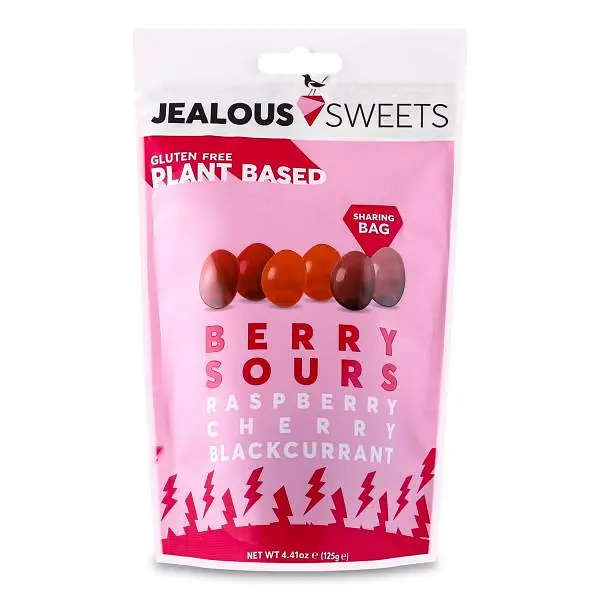 Цукерки Jealous Sweets Berry Sours боби кислі жувальні 125 г (873290) - фото 1
