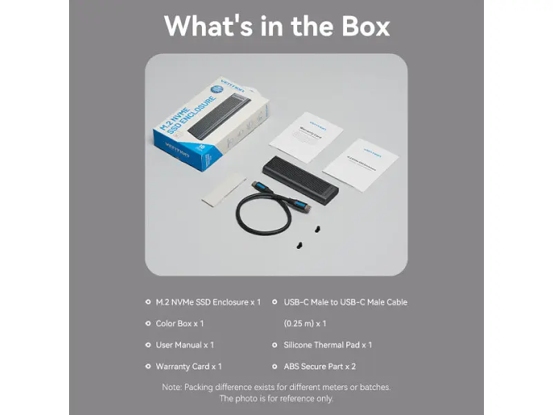 Кишеня зовнішня Vention KPKH0 NVMe PCIe M.2 to USB 3.2 Space Gray - фото 2